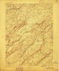 Hackettstown, New Jersey 1888 USGS Old Topo Map 15x15 NJ Quad