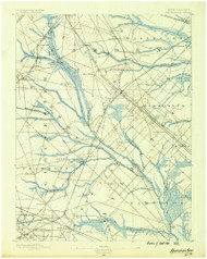 Hammonton, New Jersey 1890 USGS Old Topo Map 15x15 NJ Quad