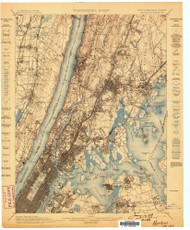 Harlem, New Jersey 1898 USGS Old Topo Map 15x15 NJ Quad
