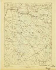 Pemberton, New Jersey 1888 USGS Old Topo Map 15x15 NJ Quad