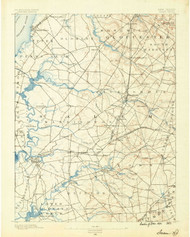 Salem, New Jersey 1890 USGS Old Topo Map 15x15 NJ Quad