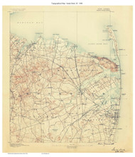 Sandy Hook, New Jersey 1888 USGS Old Topo Map 15x15 NJ Quad