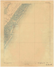 Sea Isle, New Jersey 1888 USGS Old Topo Map 15x15 NJ Quad