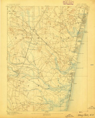 Asbury Park, New Jersey 1893 USGS Old Topo Map 15x15 NJ Quad