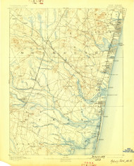 Asbury Park, New Jersey 1893 (1898) USGS Old Topo Map 15x15 NJ Quad