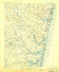 Asbury Park, New Jersey 1901 USGS Old Topo Map 15x15 NJ Quad