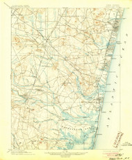 Asbury Park, New Jersey 1901 (1905) USGS Old Topo Map 15x15 NJ Quad