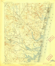 Asbury Park, New Jersey 1901 (1909) USGS Old Topo Map 15x15 NJ Quad
