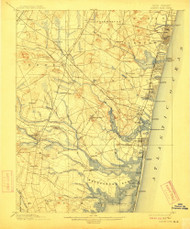 Asbury Park, New Jersey 1901 (1912) USGS Old Topo Map 15x15 NJ Quad