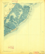 Atlantic City, New Jersey 1894 (1901) USGS Old Topo Map 15x15 NJ Quad