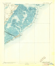 Atlantic City, New Jersey 1984 (1905) USGS Old Topo Map 15x15 NJ Quad