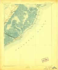 Atlantic City, New Jersey 1894 (1907) USGS Old Topo Map 15x15 NJ Quad