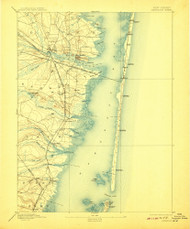 Barnegat, New Jersey 1898 (1908) USGS Old Topo Map 15x15 NJ Quad