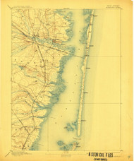 Barnegat, New Jersey 1898 (1911) USGS Old Topo Map 15x15 NJ Quad