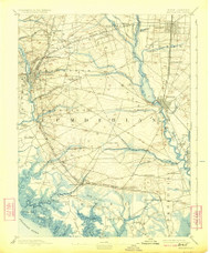 Bridgeton, New Jersey 1894 (1924) USGS Old Topo Map 15x15 NJ Quad