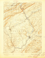 Delaware Watergap, New Jersey 1893 (1897) USGS Old Topo Map 15x15 NJ Quad