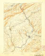 Delaware Watergap, New Jersey 1893 (1907) USGS Old Topo Map 15x15 NJ Quad