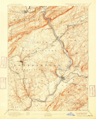 Delaware Watergap, New Jersey 1893 (1915) USGS Old Topo Map 15x15 NJ Quad