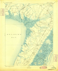 Dennisville, New Jersey 1894 (1899) USGS Old Topo Map 15x15 NJ Quad