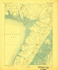 Dennisville, New Jersey 1894 (1910) USGS Old Topo Map 15x15 NJ Quad