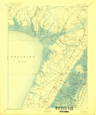 Dennisville, New Jersey 1894 (1922) USGS Old Topo Map 15x15 NJ Quad