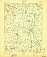 Glassboro, New Jersey 1890 (1895) USGS Old Topo Map 15x15 NJ Quad