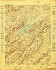 Hackettstown, New Jersey 1898 USGS Old Topo Map 15x15 NJ Quad