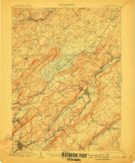 Hackettstown, New Jersey 1905 (1910) USGS Old Topo Map 15x15 NJ Quad