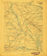 Hammonton, New Jersey 1898 (1912) USGS Old Topo Map 15x15 NJ Quad
