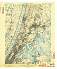 Harlem, New Jersey 1900 USGS Old Topo Map 15x15 NJ Quad