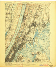 Harlem, New Jersey 1900 (1901) USGS Old Topo Map 15x15 NJ Quad