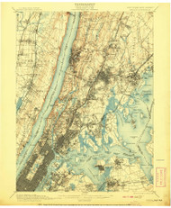 Harlem, New Jersey 1900 (1908) USGS Old Topo Map 15x15 NJ Quad