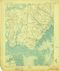Little Egg Harbor, New Jersey 1893 USGS Old Topo Map 15x15 NJ Quad