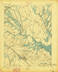 Mullica, New Jersey 1894 USGS Old Topo Map 15x15 NJ Quad