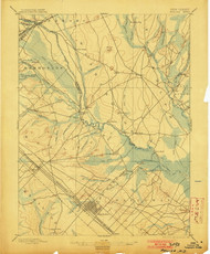 Mullica, New Jersey 1898 (1903) USGS Old Topo Map 15x15 NJ Quad