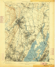 Paterson, New Jersey 1900 B USGS Old Topo Map 15x15 NJ Quad