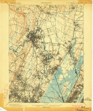 Paterson, New Jersey 1903 USGS Old Topo Map 15x15 NJ Quad