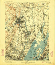 Paterson, New Jersey 1903 (1909) USGS Old Topo Map 15x15 NJ Quad