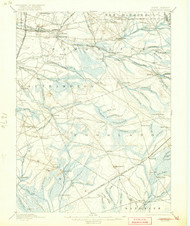 Pemberton, New Jersey 1898 (1921) USGS Old Topo Map 15x15 NJ Quad