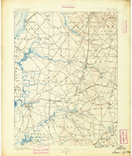 Salem, New Jersey 1890 A USGS Old Topo Map 15x15 NJ Quad