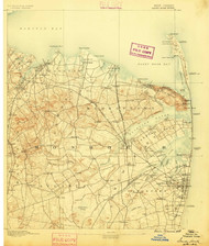 Sandy Hook, New Jersey 1888 A USGS Old Topo Map 15x15 NJ Quad