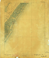 Sea Isle, New Jersey 1888 A USGS Old Topo Map 15x15 NJ Quad