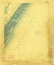 Sea Isle, New Jersey 1894 (1909) USGS Old Topo Map 15x15 NJ Quad