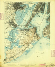 Staten Island, New Jersey 1900 USGS Old Topo Map 15x15 NJ Quad