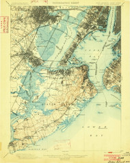 Staten Island, New Jersey 1900 (1902) USGS Old Topo Map 15x15 NJ Quad