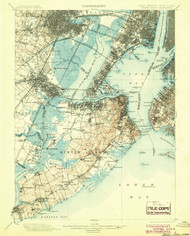 Staten Island, New Jersey 1900 (1904) USGS Old Topo Map 15x15 NJ Quad