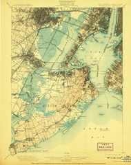 Staten Island, New Jersey 1900 (1908) USGS Old Topo Map 15x15 NJ Quad