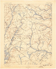 Tuckahoe, New Jersey 1890 A USGS Old Topo Map 15x15 NJ Quad