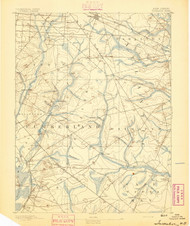 Tuckahoe, New Jersey 1893 USGS Old Topo Map 15x15 NJ Quad