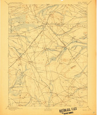 Whitings, New Jersey 1888 (1907) USGS Old Topo Map 15x15 NJ Quad